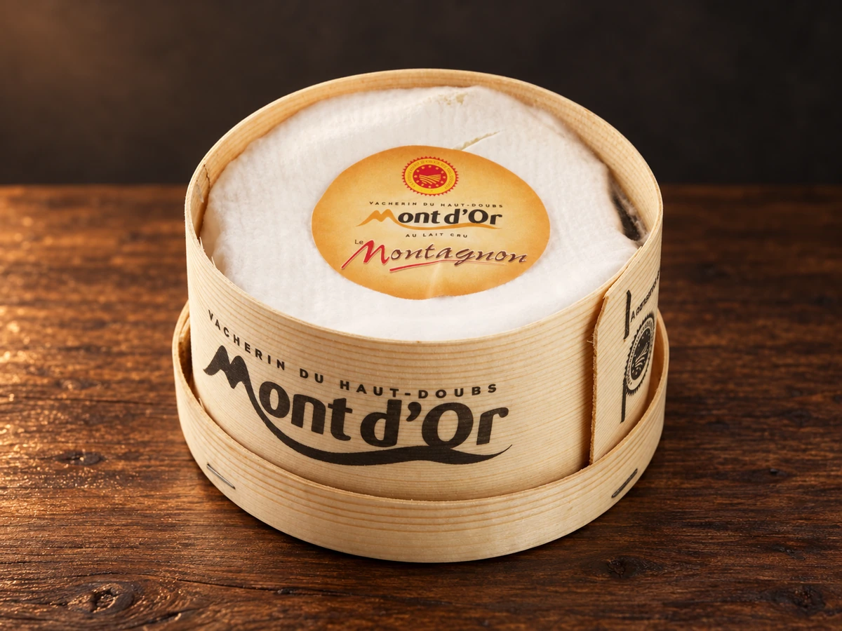 Mont d'Or op een robuuste houten kaasplank