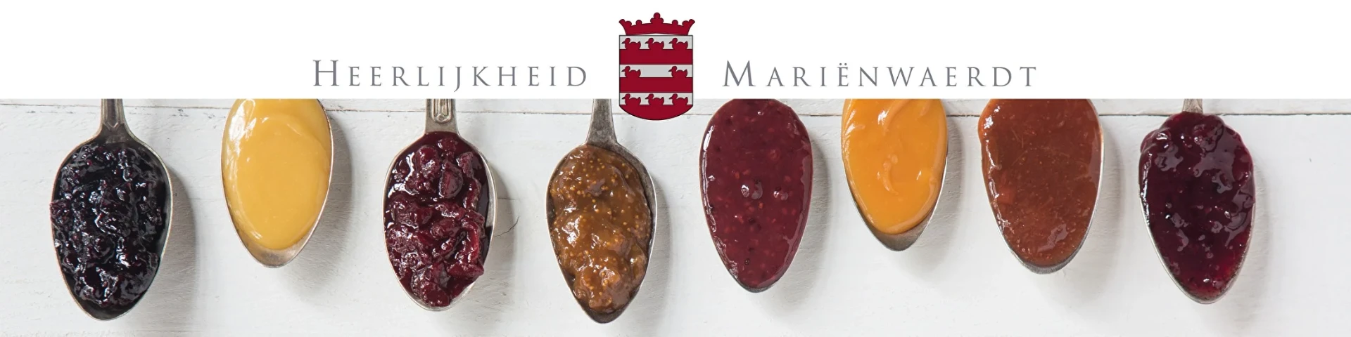 Jams, chutneys en dressings van Heerlijkheid Mariënwaerdt op lepels