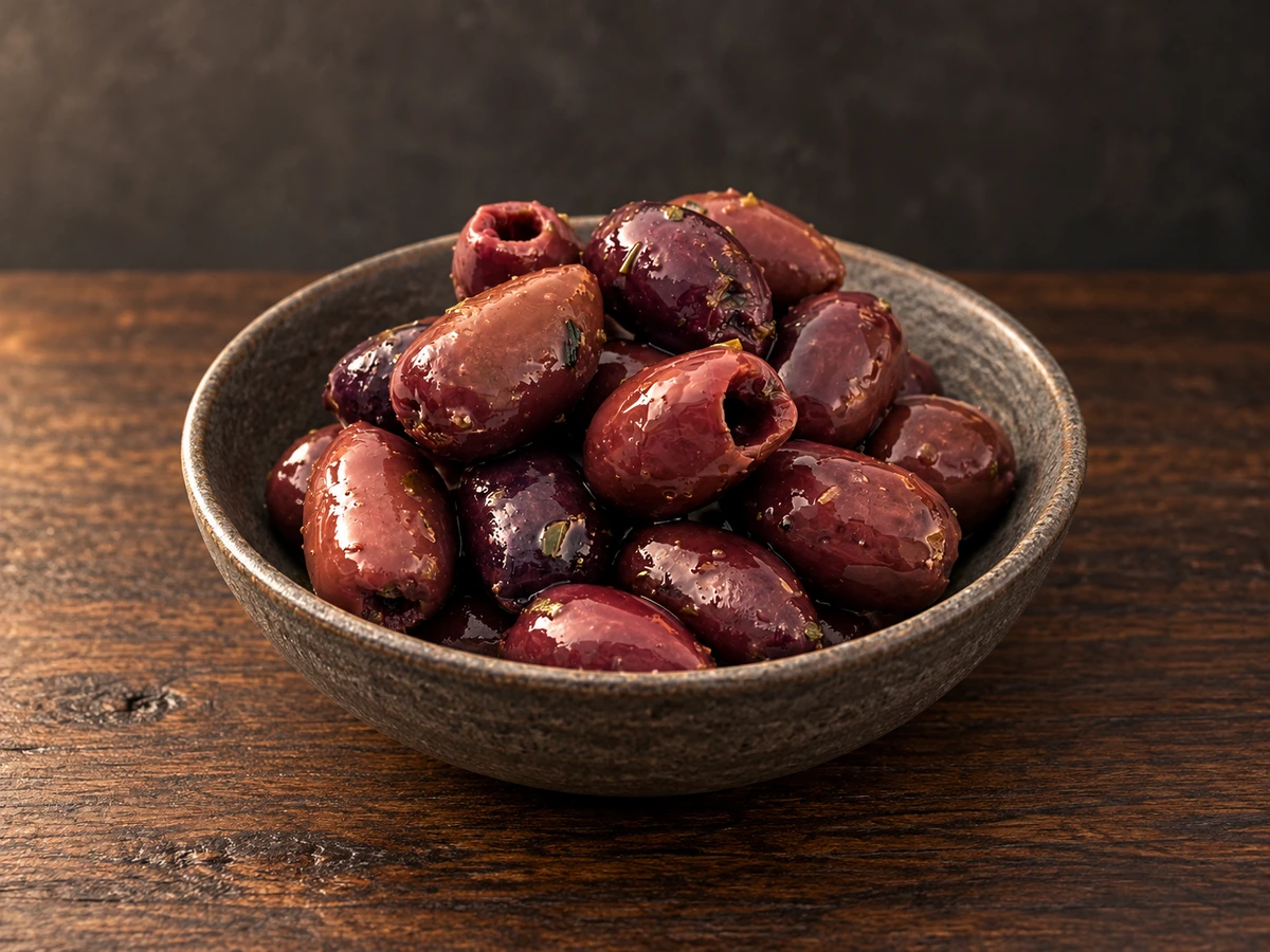 Kalamata olijven in een schaaltje