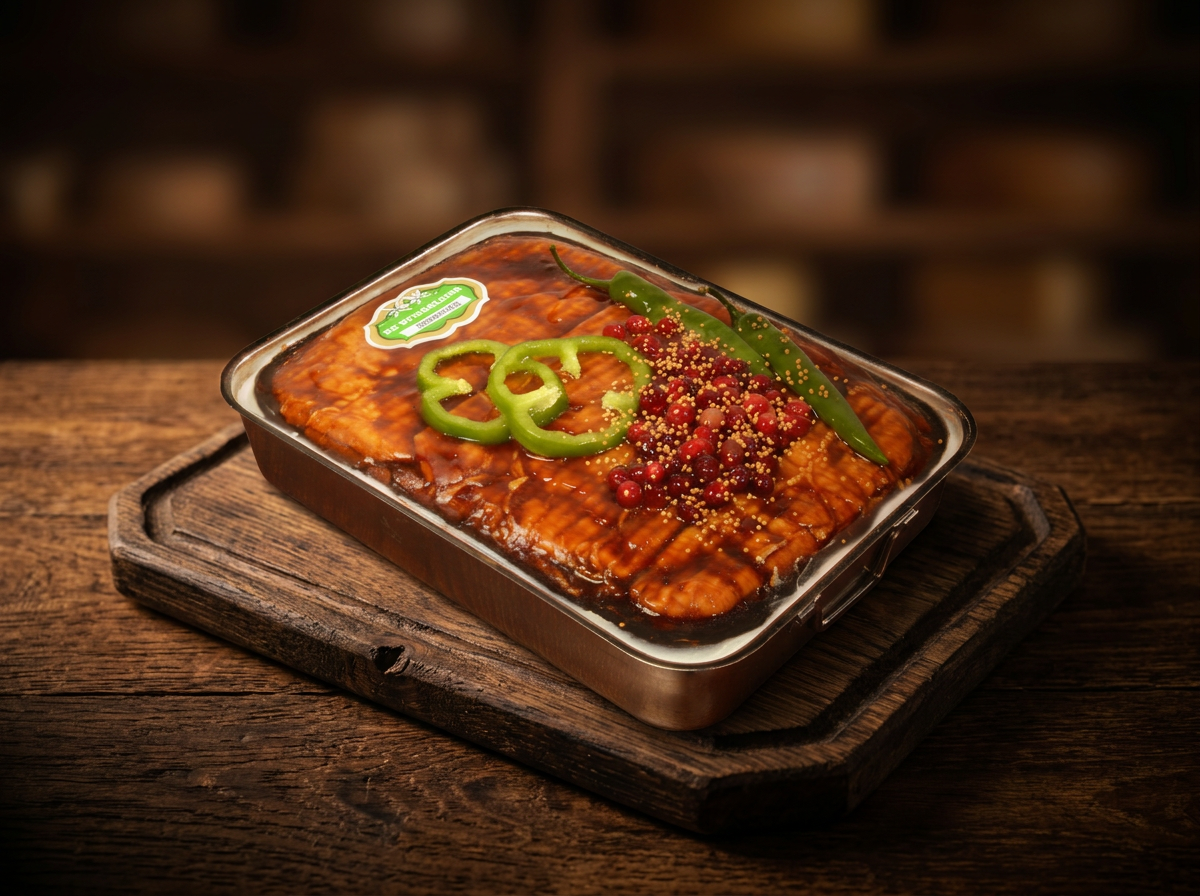 Cranberrypaté in schaal op een donkere houten plank